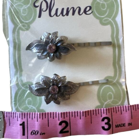 Vintage Floral Hair Pins Set Bridal Wedding Winter Accessory Vintage Jewelry - Picture 5 of 5